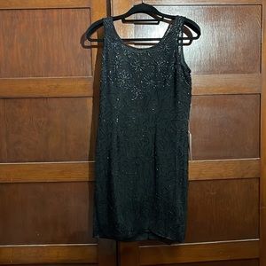 Shalimar Beaded Black Silk Dress